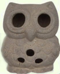 Old stone feature owl light cover